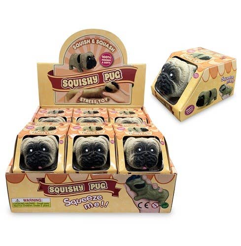 Handee Products - 3.75" Cute Squishy Pug Stretchy Stress Toy