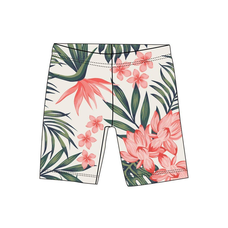 Girls Organic Cotton Bike Shorts - Tropical Days - Kindred and Crew