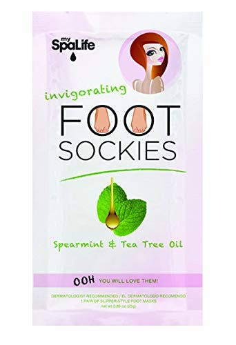 My Spa Life - Pink Invigorating Foot Sockies Spearmint & Tea Tree Oil My Spa Life
